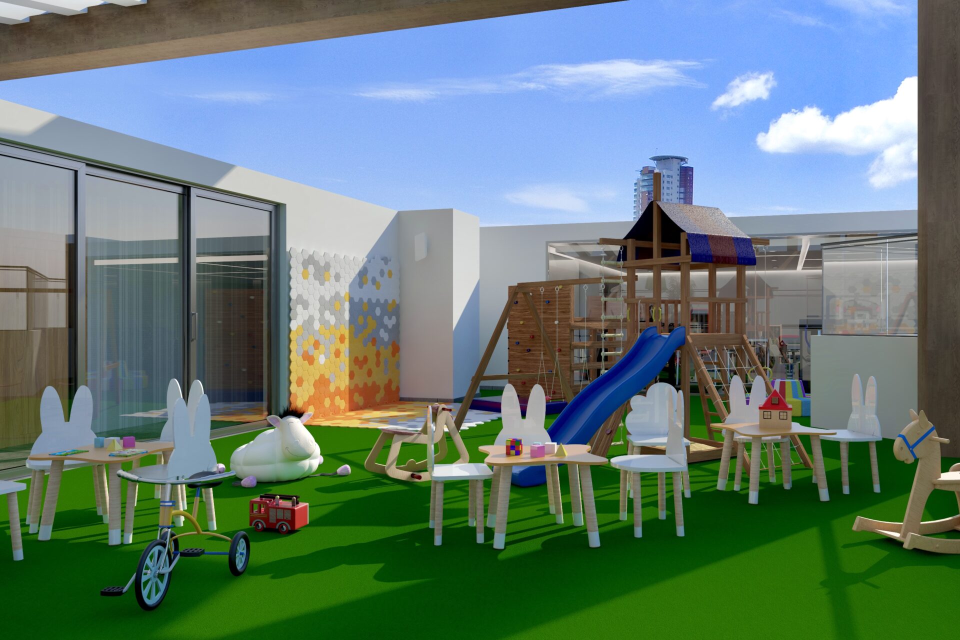 exterior nueva area social area de niño dia